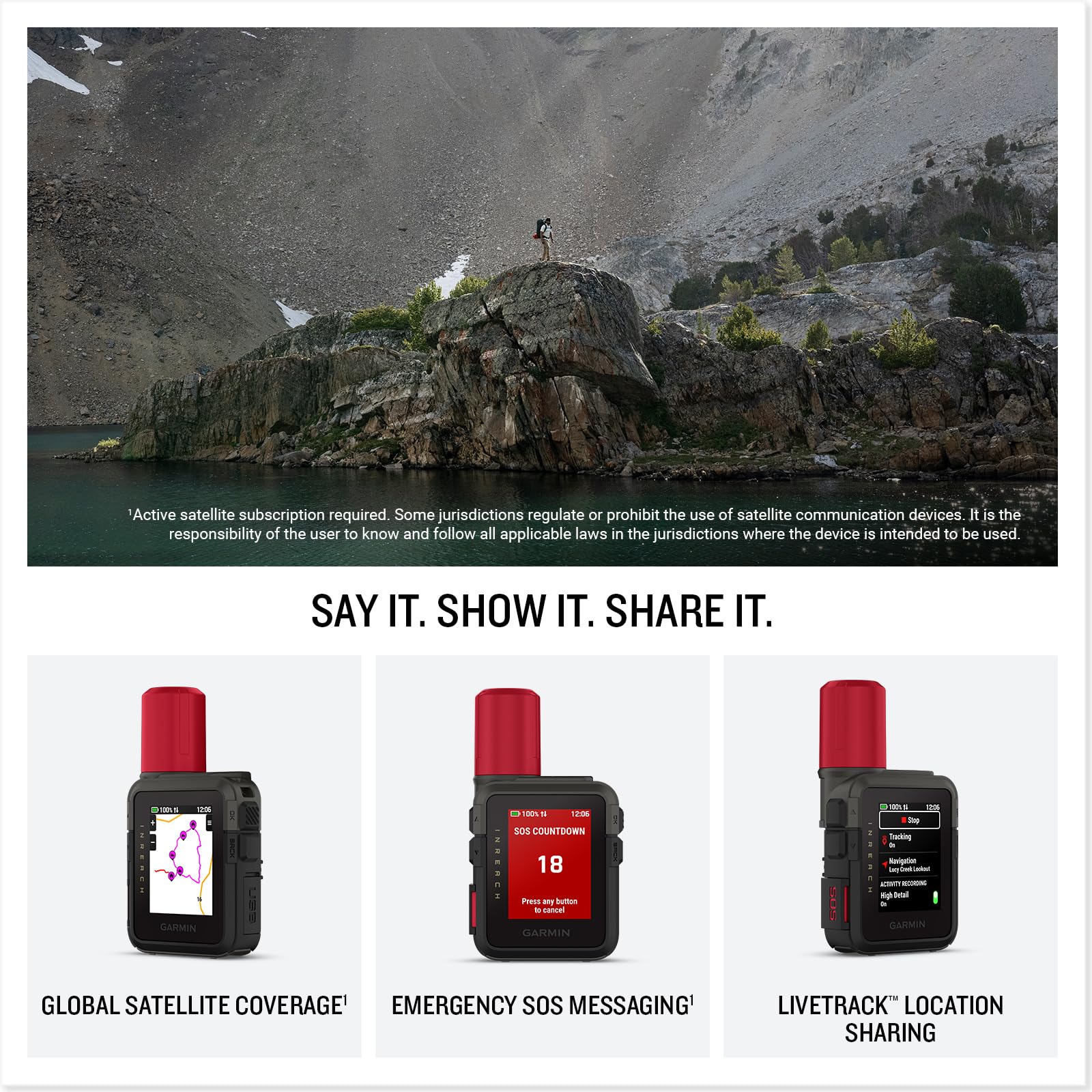 Garmin inReach® Mini 3 Plus, Rugged Global Satellite Communicator with Touchscreen Texting, Photo & Voice Messaging, Emergency SOS Messages & Battery Up to 350 Hours with 10-min inReach® Tracking Garmin