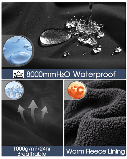 33,000ft Men's Hooded Softshell Jacket Waterproof Fleece Windbreaker Jacket 🍁 All In One Marketplace Canada
