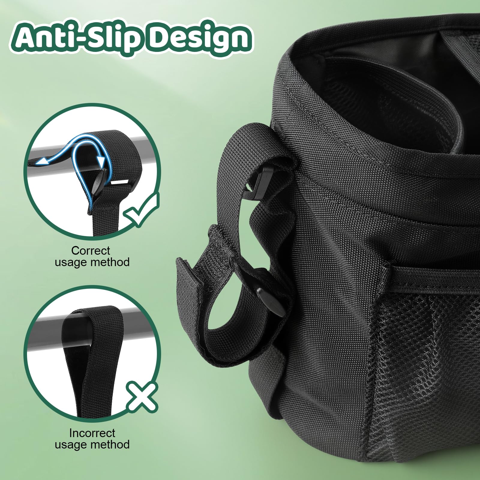 Stroller Caddy with Cup Holder: Universal Stroller Organizer with Detachable Phone Bag, Non-Slip Straps, Stroller Accessories Fits Uppababy,Bugaboo, Graco, Cybex, Nuna, Baby Jogger, Gifts for New Mom - Available at All In One Marketplace Canada