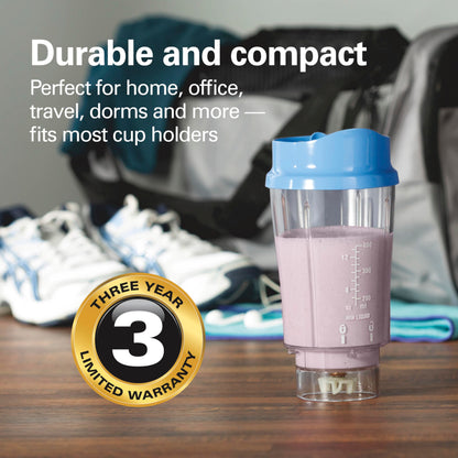 Hamilton Beach Personal Blender for Smoothies & Protein Shakes, Portable Single Serve Blender with Travel Lid, 14 oz BPA-Free Jar, 175W, Compact Countertop Blender, Tranquil Blue, 51172 🍁 All In One Marketplace Canada