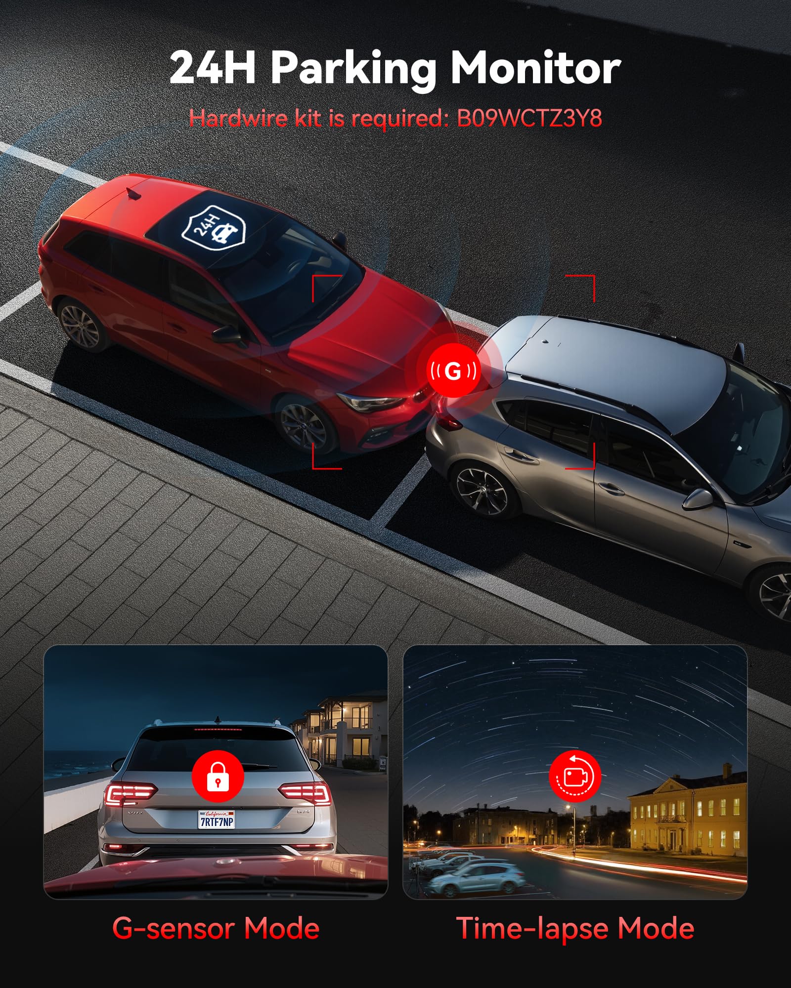 REDTIGER 4K Dash Cam Front and Rear with STARVIS 2, 5.8GHz Wi-Fi Dash Camera for Cars, 128GB Card Included, GPS, 3.18”IPS Screen, Night Vision, 170°Wide Angle, WDR, 24H Parking Mode(F7NP)