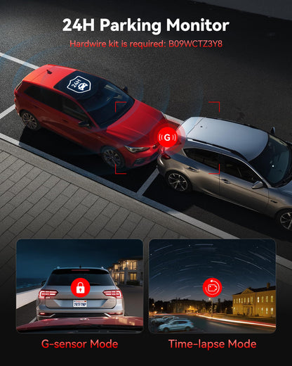 REDTIGER 4K Dash Cam Front and Rear with STARVIS 2, 5.8GHz Wi-Fi Dash Camera for Cars, 128GB Card Included, GPS, 3.18”IPS Screen, Night Vision, 170°Wide Angle, WDR, 24H Parking Mode(F7NP)