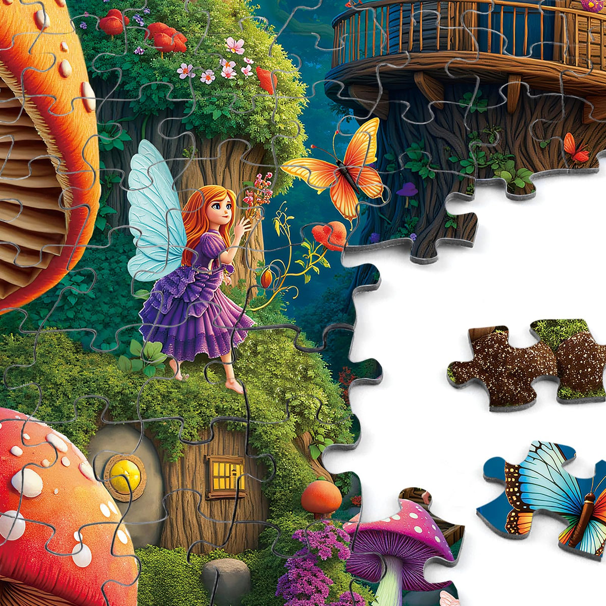 Rocorose 500 Piece Puzzles for Adults, Mushroom House Jigsaw Puzzle Challenging Fairy Mushroom Village Puzzle Holiday Party Educational Game Birthday Festival Gift 🍁 All In One Marketplace Canada