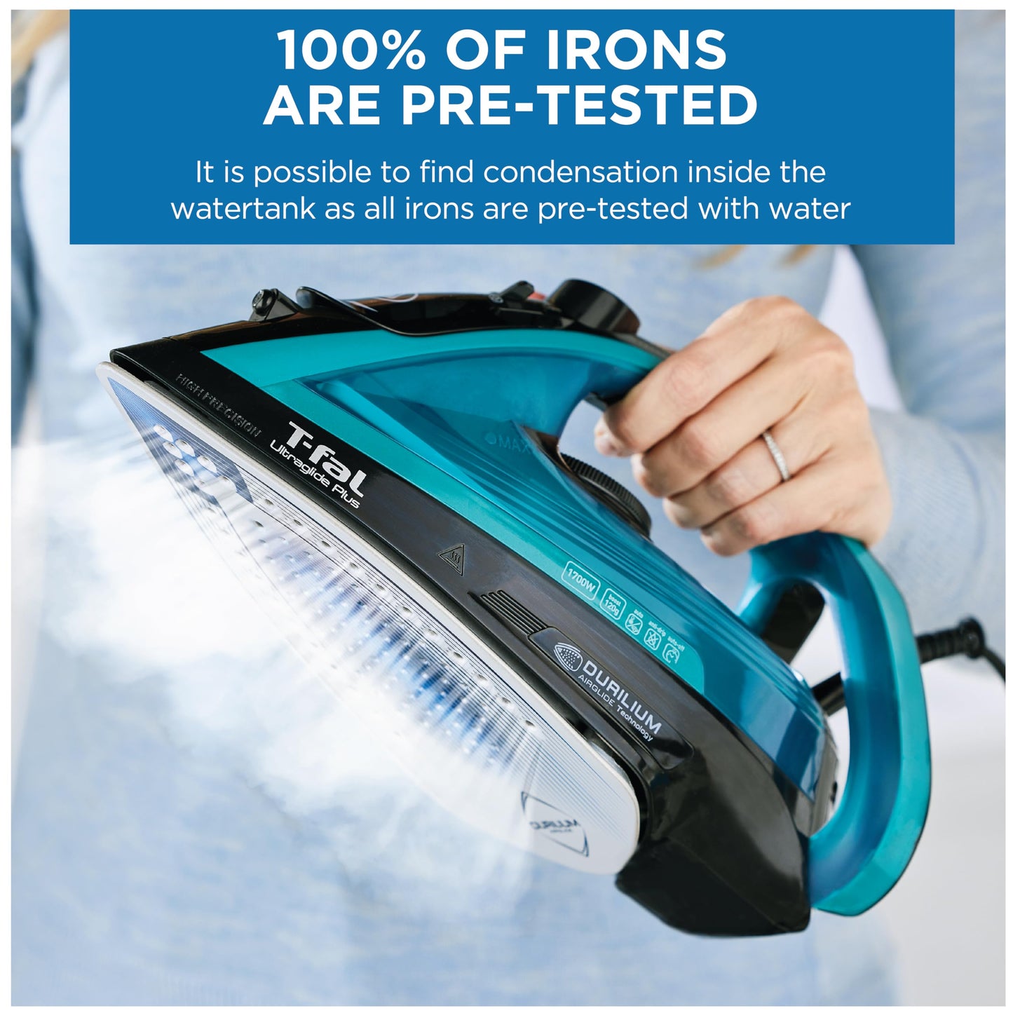 T-Fal Ultraglide Steam Iron for Clothes Durilium Soleplate, Precision Tip, Anti-Drip, Auto-Off 1800 Watts Ironing, Steaming - Available at All In One Marketplace Canada