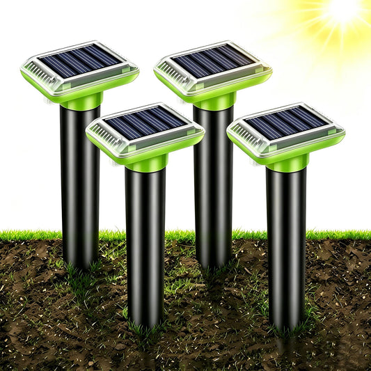 Solar-Powered Animal Ground Stakes 4 Pack, Waterproof Outdoor Yard Protector Accessories for Lawn, Yard and Garden (Green) - Available at All In One Marketplace Canada