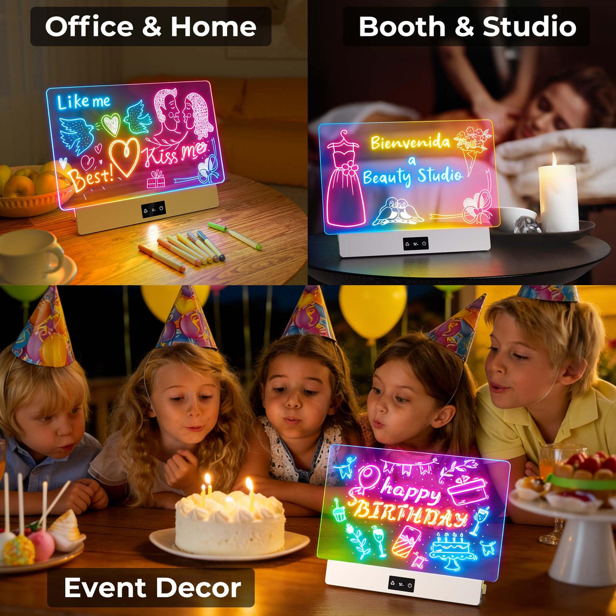 16 Inch Rechargeable LED Drawing Board for Kids, LED Note Board with Colors 🍁 All In One Marketplace Canada