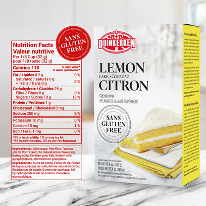 Gluten Free Lemon Cake Mix by Duinkerken - Gluten Free Cake Mix - Made with All Natural Ingredients - Easy to Make - Allergen-Free - Made in Canada - 380g 🍁 All In One Marketplace Canada
