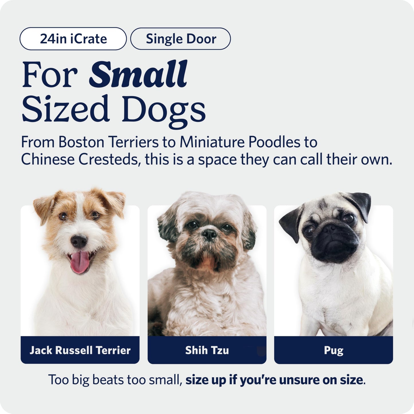 MidWest Homes for Pets 24-Inch iCrate for Small Breeds, 12-20 lbs, Single Door Folding Dog Crate with Divider Panel, Leak-Proof Tray & Secure Latch, Portable, Durable & Easy to Assemble MidWest Homes for Pets