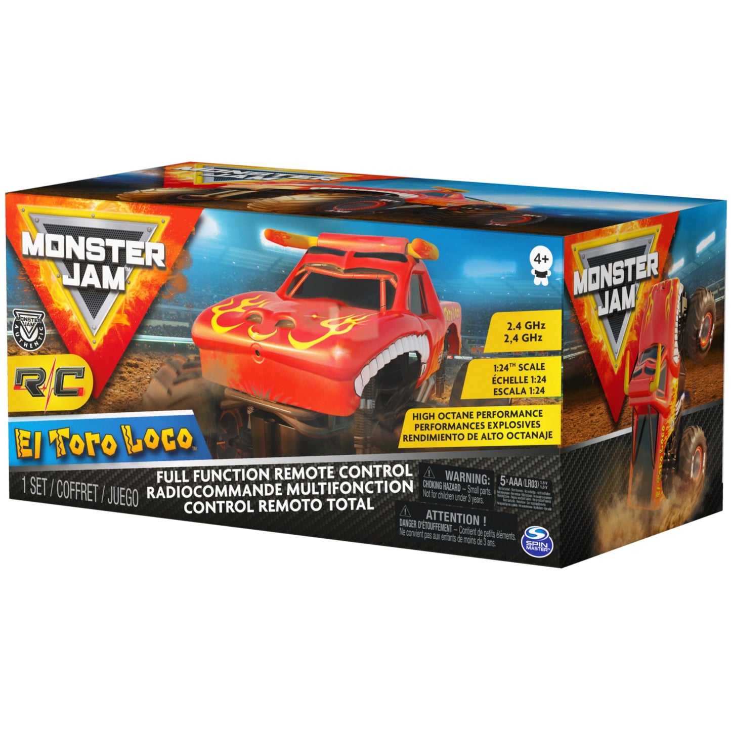 Monster Jam, Official El Toro Loco Remote Control Monster Truck for Boys and Girls, 1:24 Scale, 2.4 GHz, Kids Toys for Ages 4 and Up 🍁 All In One Marketplace Canada
