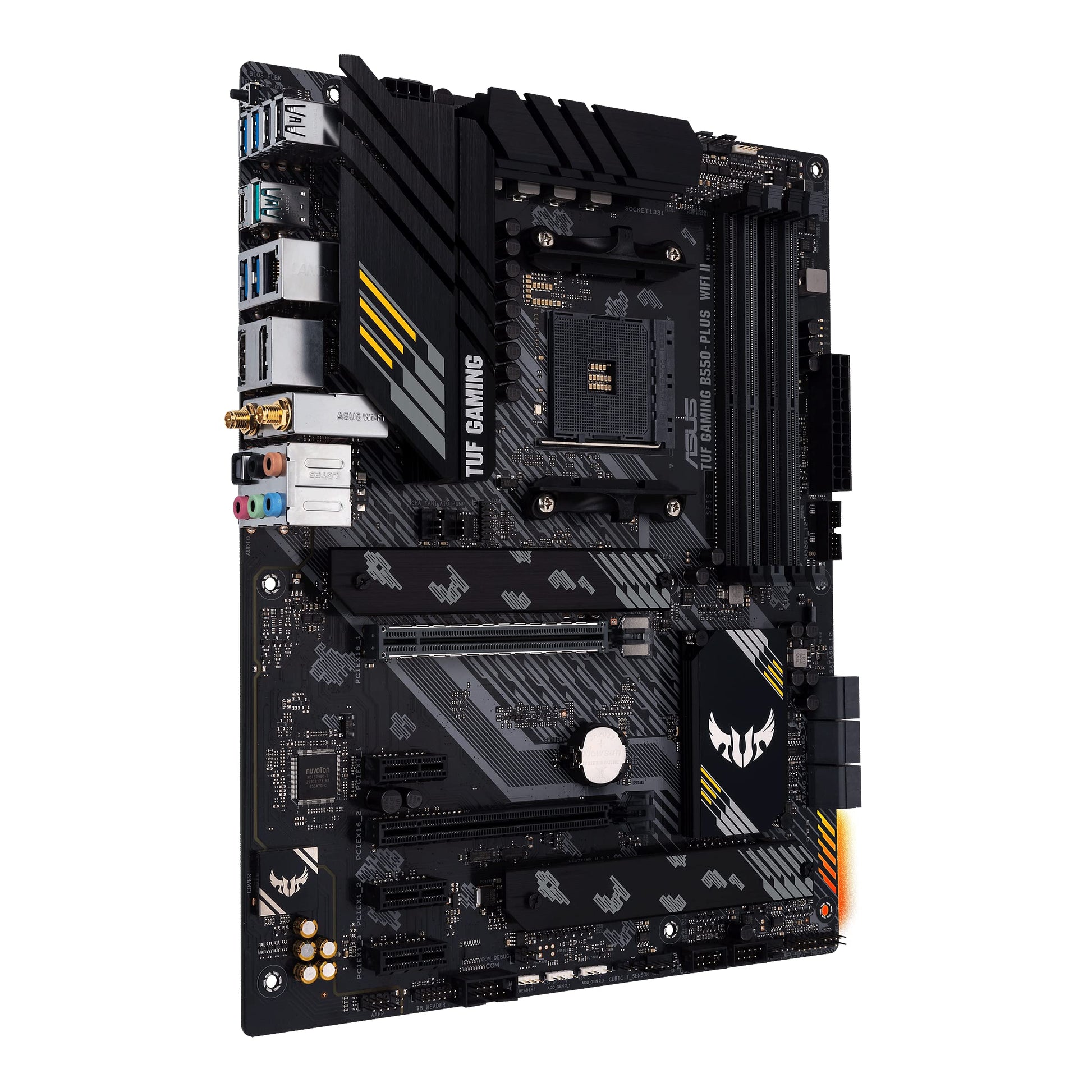 ASUS TUF Gaming B550-PLUS WiFi II AMD AM4 (3rd Gen Ryzen™) ATX Motherboard (PCIe 4.0, WiFi 6, 2.5Gb LAN, BIOS Flashback, USB 3.2 Gen 2, Addressable Gen 2 RGB Header and Aura Sync) Asus