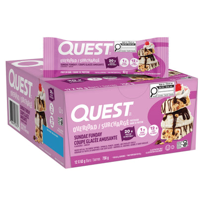 Quest Nutrition Overload Protein Bar, Sundae Funday Flavour, Protein Bars, Gluten Free, 12ct 🍁 All In One Marketplace Canada