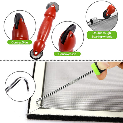 Window Screens Replacement Repair Kit, 39" x 78" Screen Door Mesh Replacement Kit, Durable Fiberglass Mesh Screen with Tools for Windows Doors Patio and Porch Screens, Black - Available at All In One Marketplace Canada