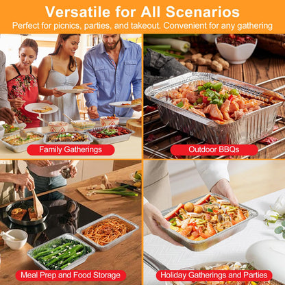 Notwoe 50pc Disposable Aluminum Pans With Lids, 7x5 Combo Set, Disposable Baking and Cake Pan. (50 Pack w/Lids) 🍁 All In One Marketplace Canada