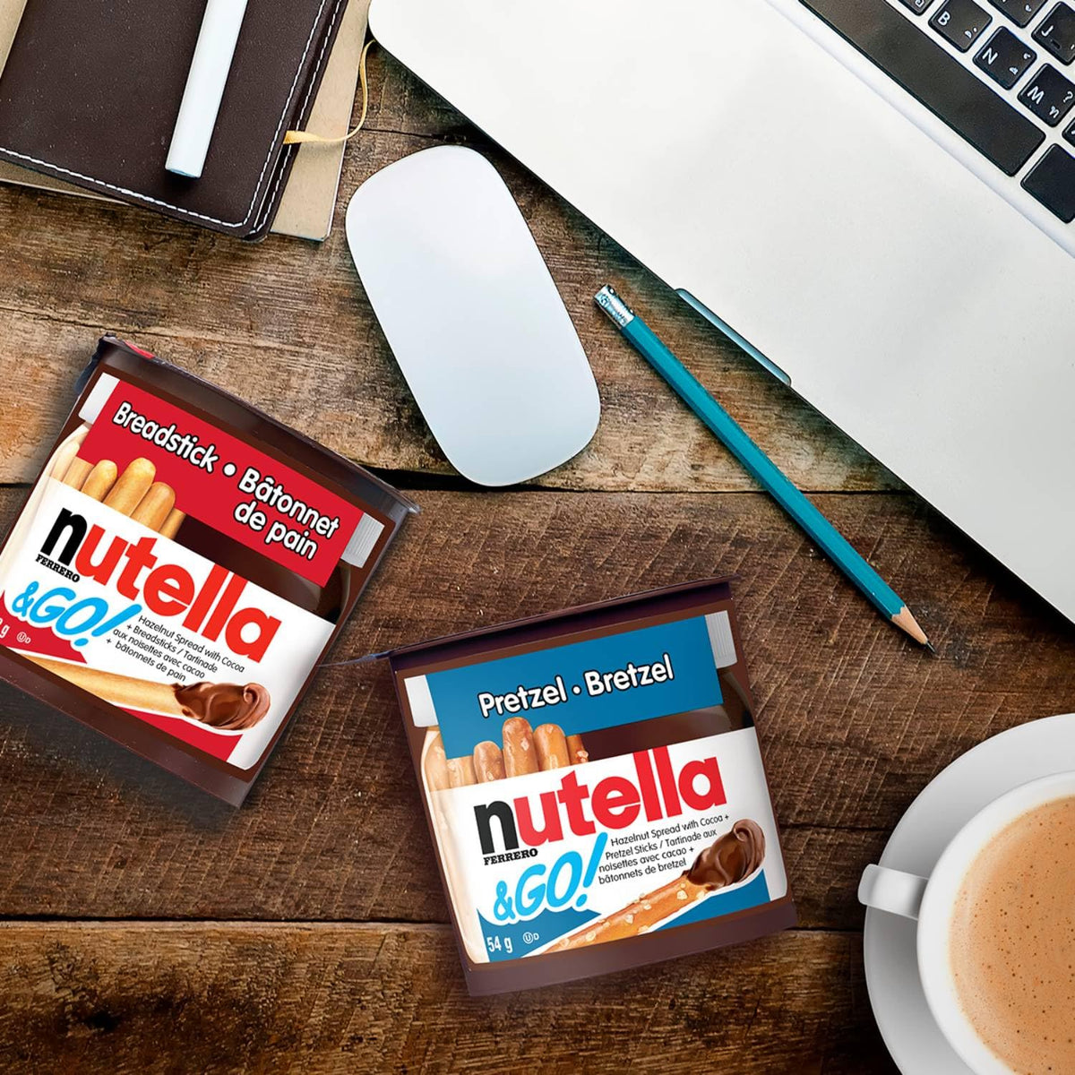 NUTELLA & GO Hazelnut Cocoa Spread With Pretzel Sticks - 54g Pack x 12