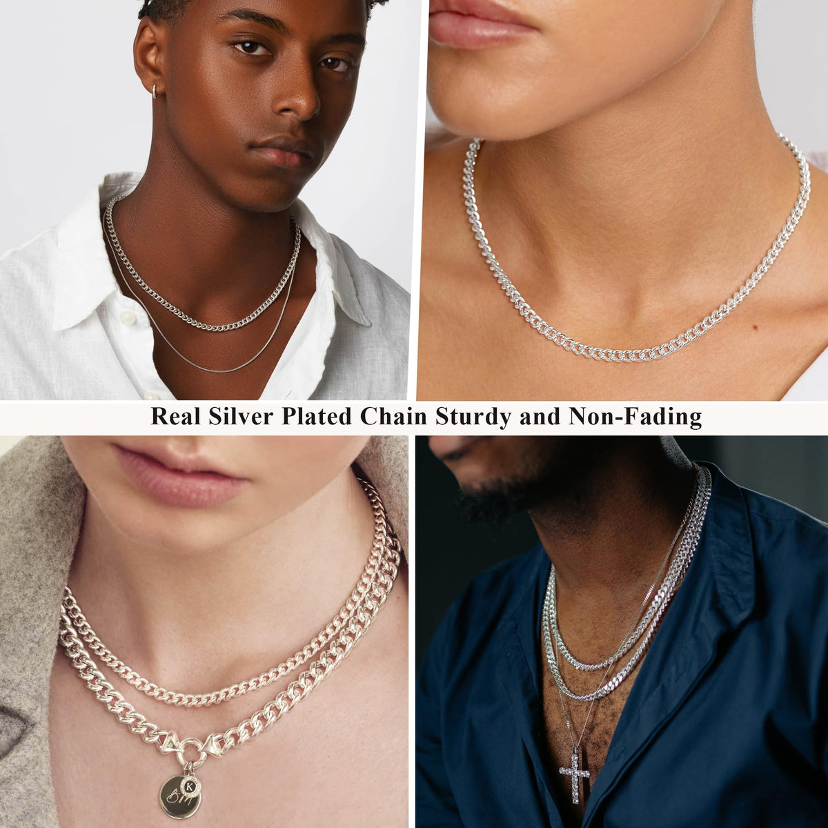 Weddinen Silver Chain for Men 5mm Necklace for Men Stainless Steel Cuban Link Chain for Mens Necklace Valentines Christmas Stocking Stuffers Jewelry Gifts for Boyfriend 20inch 🍁 All In One Marketplace Canada