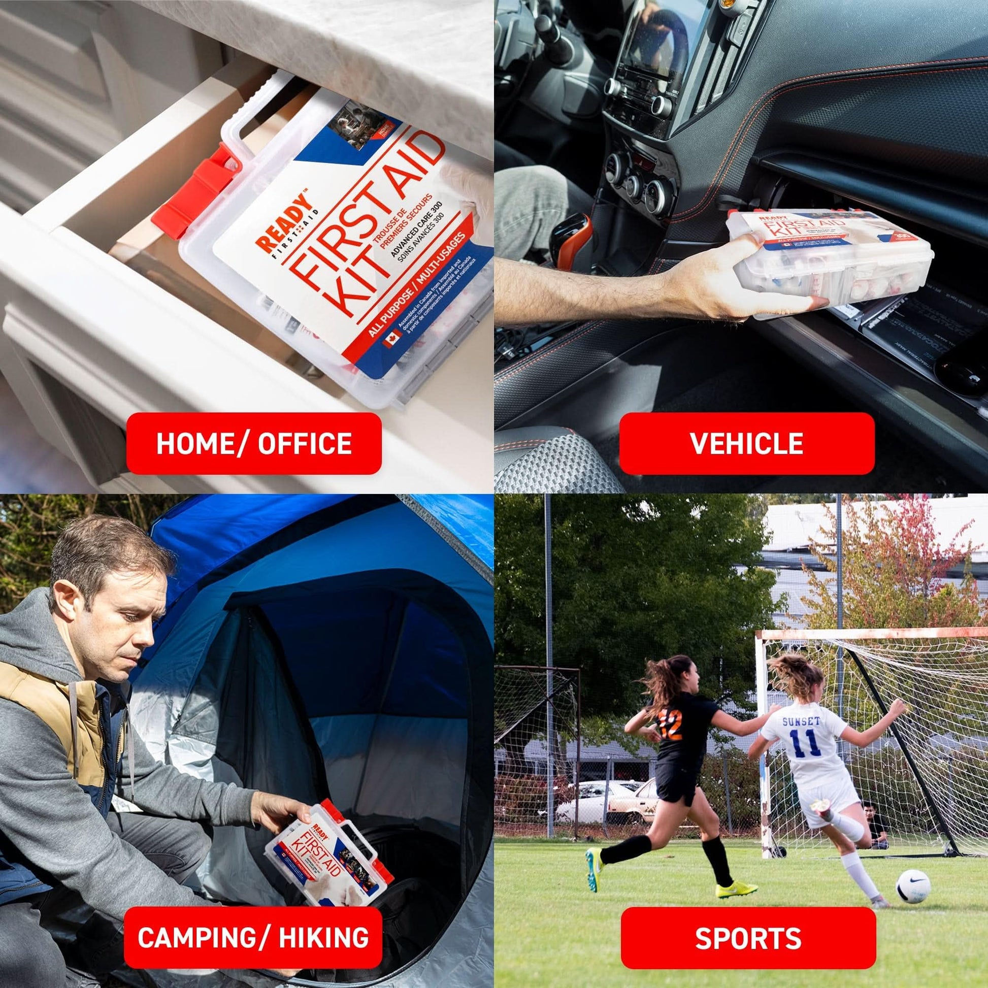 Ready First-Aid 300 Piece First-aid Kit - First Aid Kit for Car, Trousse De Premiers Soins, Home, Camping Essentials, Travel - Available at All In One Marketplace Canada