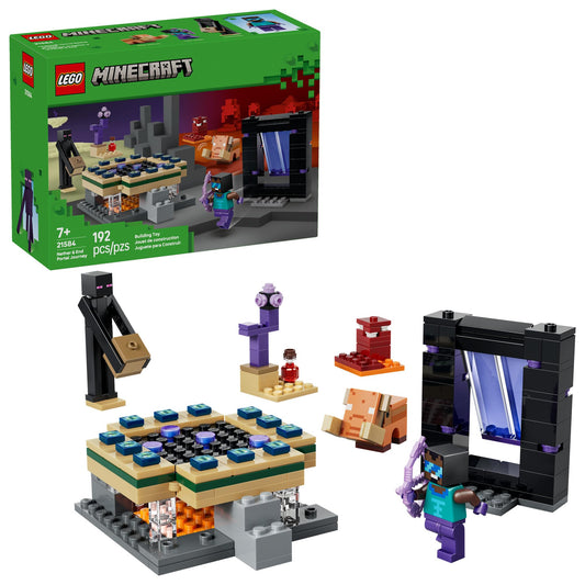 LEGO Minecraft Nether & End Portal Journey Building Toy for Boys & Girls - Video Game Playset & Toy Figures for Kids, Ages 7+ - W/Cool Hero Minifigure - Gift Idea for Birthdays - 21584 - Available at All In One Marketplace Canada