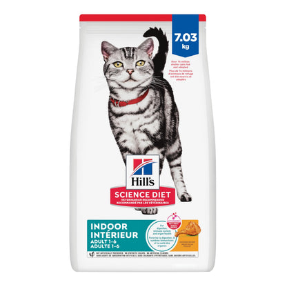 Hill's Science Diet Adult Indoor Chicken Recipe Dry Cat Food 7.03 kg Bag Hill's Science Diet