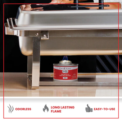 6 Pack Chafing Fuel 6 Hour Burn – Odorless, Smokeless & Spill-Proof Wick, 7.8oz Food Warmer Fuel for Chafing Dish Buffet Set & Catering Use, LeoLight - Available at All In One Marketplace Canada