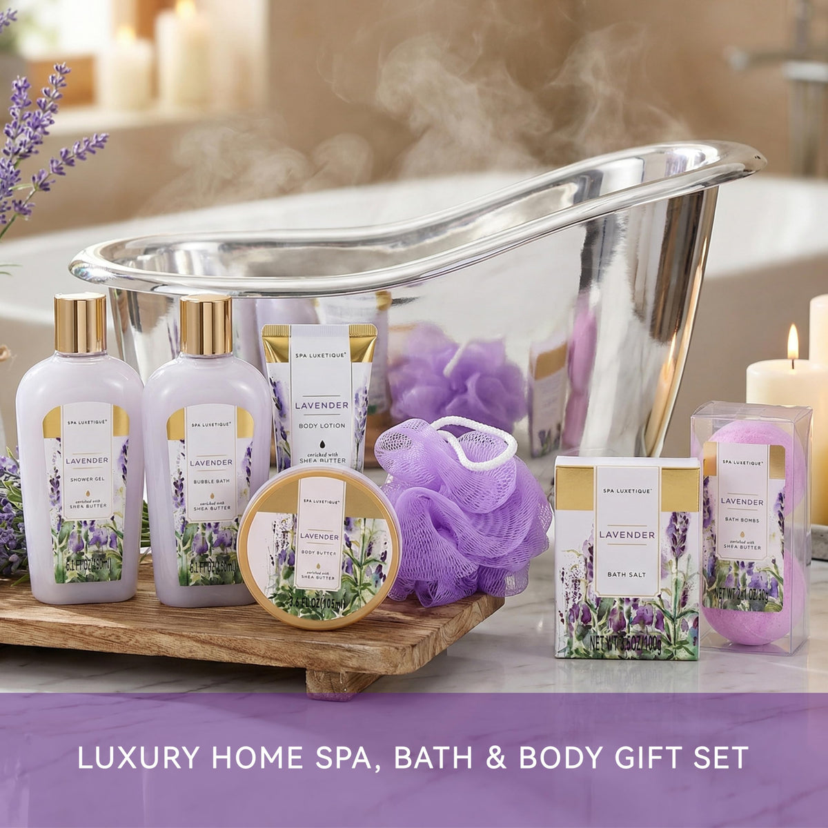 Gifts for Women Spa Luxetique Spa Gift Baskets for Women 8pcs Lavender Set 🍁 All In One Marketplace Canada