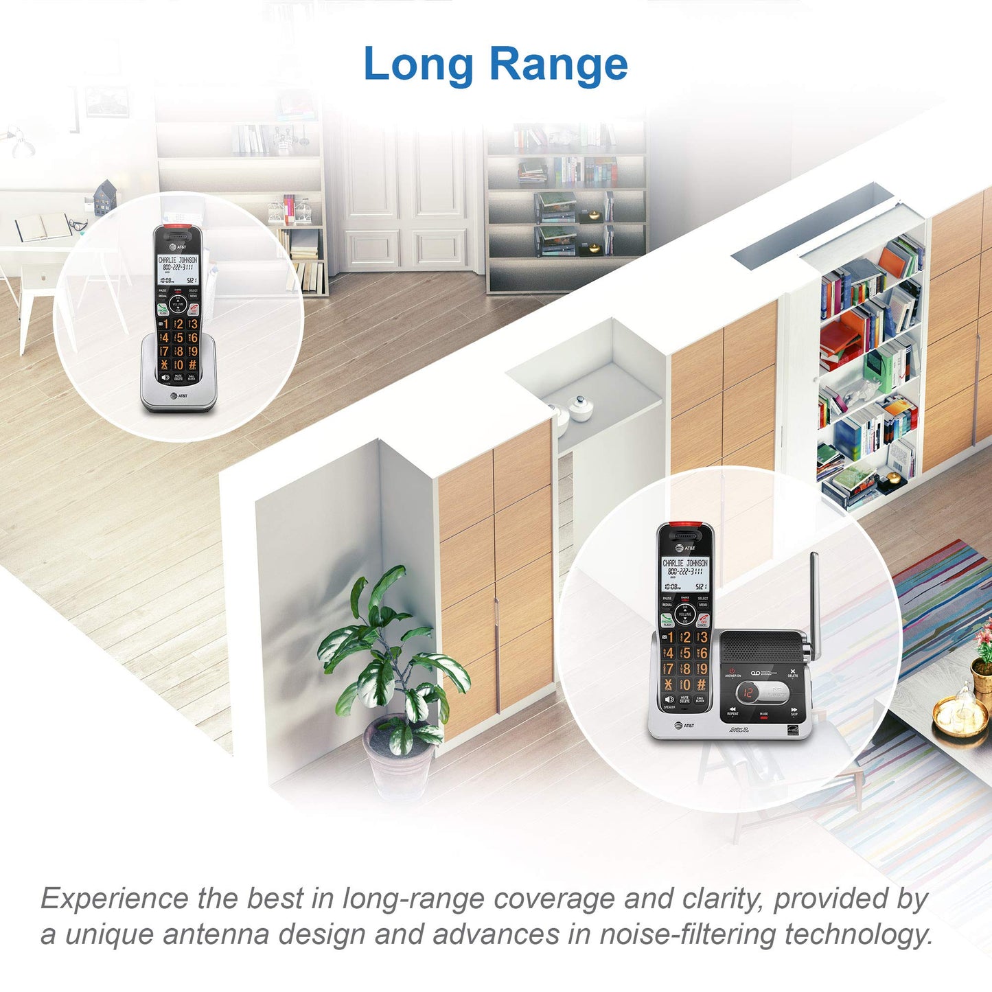 AT&T BL102-3 DECT 6.0 3-Handset Cordless Phone for Home with Answering Machine, Call Blocking, Caller ID Announcer, Audio Assist, Intercom, and Unsurpassed Range, Silver/Black 🍁 All In One Marketplace Canada