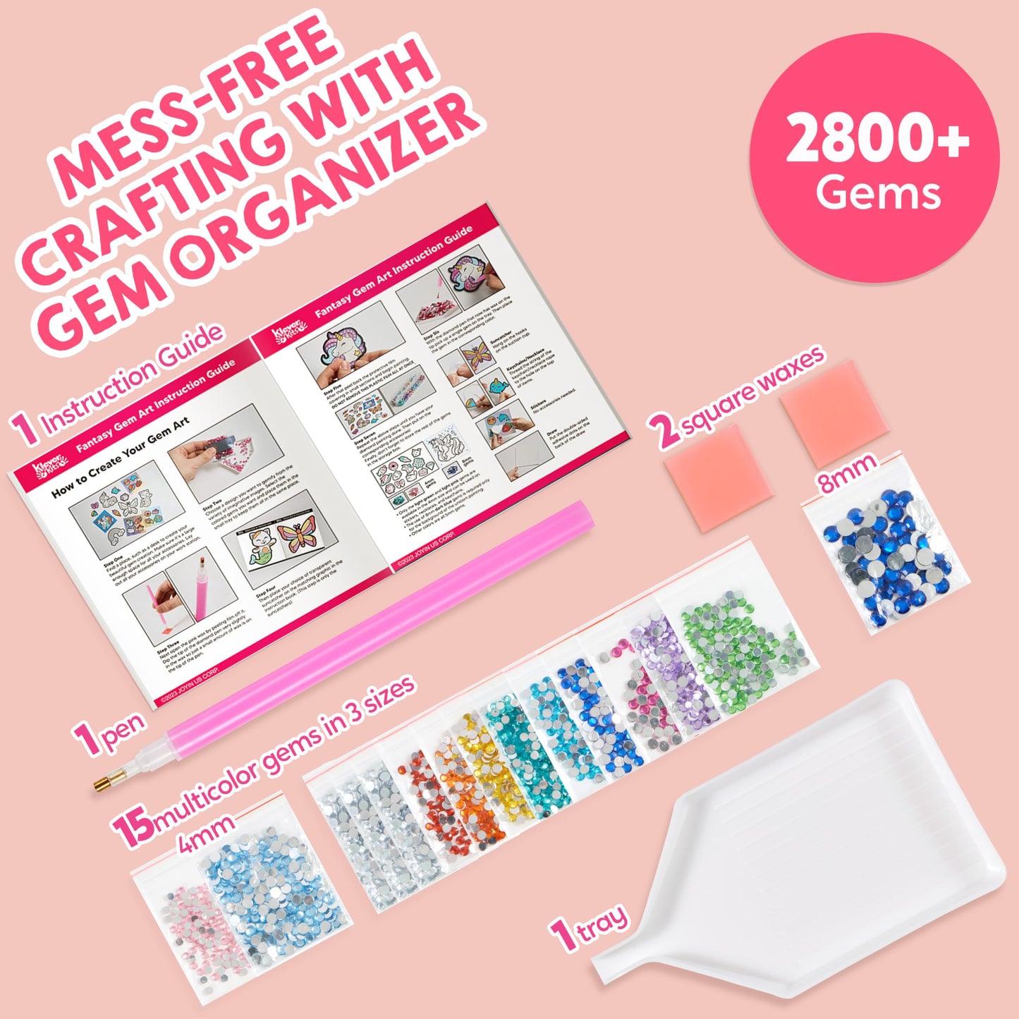 Klever Kits 16 Projects Gem Painting, Kids Diamond Art Painting Kit with 5D Gem, Arts and Crafts for Girls Ages 6-12,Art Gift Ideas for Girls Crafts Ages 6, 7, 8, Girl Gifts, Easter Gifts for Kids - Available at All In One Marketplace Canada