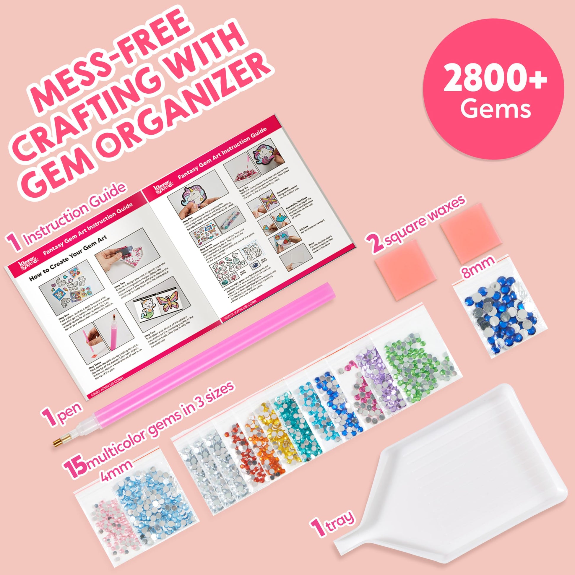 Klever Kits 16 Projects Gem Painting, Kids Diamond Art Painting Kit with 5D Gem, Arts and Crafts for Girls Ages 6-12,Art Gift Ideas for Girls Crafts Ages 6, 7, 8, Girl Gifts, Easter Gifts for Kids - Available at All In One Marketplace Canada