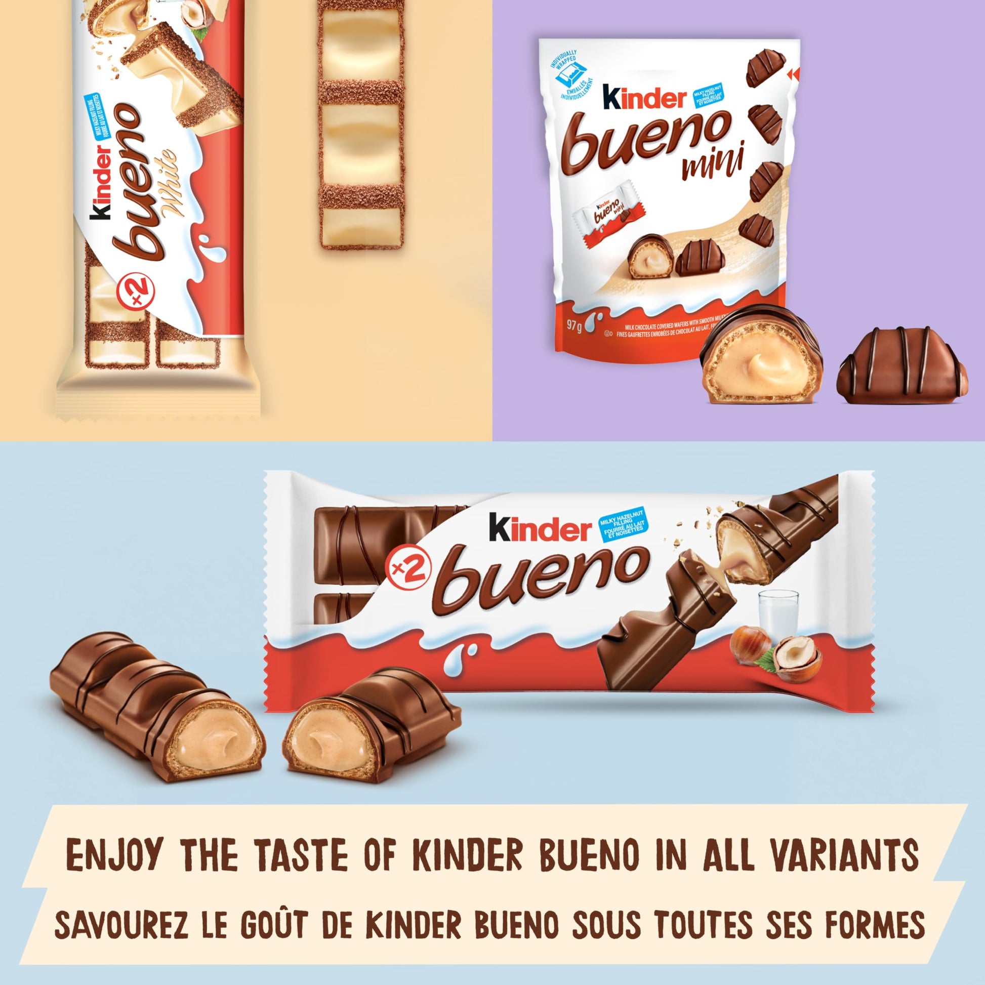 Kinder Bueno Milk Chocolate Hazelnut Wafer Bars - 2 Pack (43g)