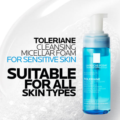 La Roche Posay Gentle Face Wash, Toleriane Micellar Foaming Water, Gently Cleanses and Purifies Skin, Formulated with Glycerin, Alcohol-Free, Recommended by Dermatologists, 150ml La Roche-Posay