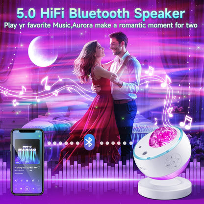 Northern Lights Projector Galaxy Projector with 300+ Light Effects, LED Star Projector for Bedroom Aurora Light, Remote Control, 15 White Noises, Bluetooth Speaker Galaxy Light Gifts for Kids Adults - Available at All In One Marketplace Canada