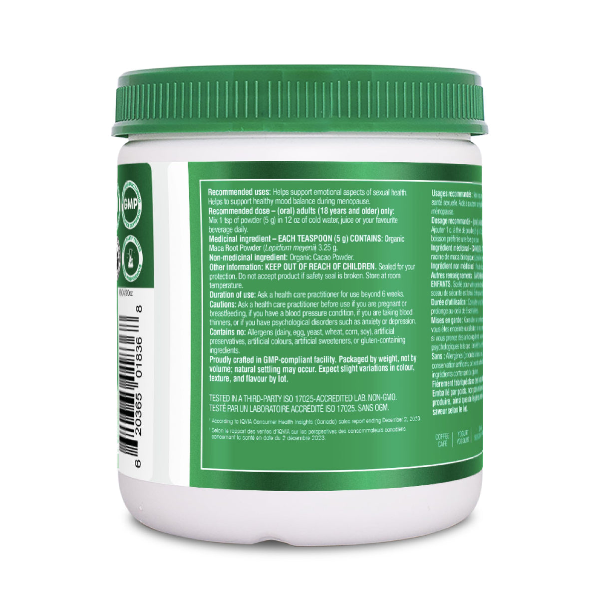Organika Organic Maca and Cacao Powder- Gelatinized for Easy Absorption, Adaptogenic- 200g