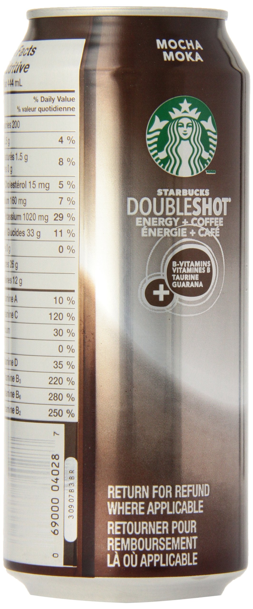 Starbucks Double Shot Mocha, 444 mL Cans, 12 Pack Starbucks