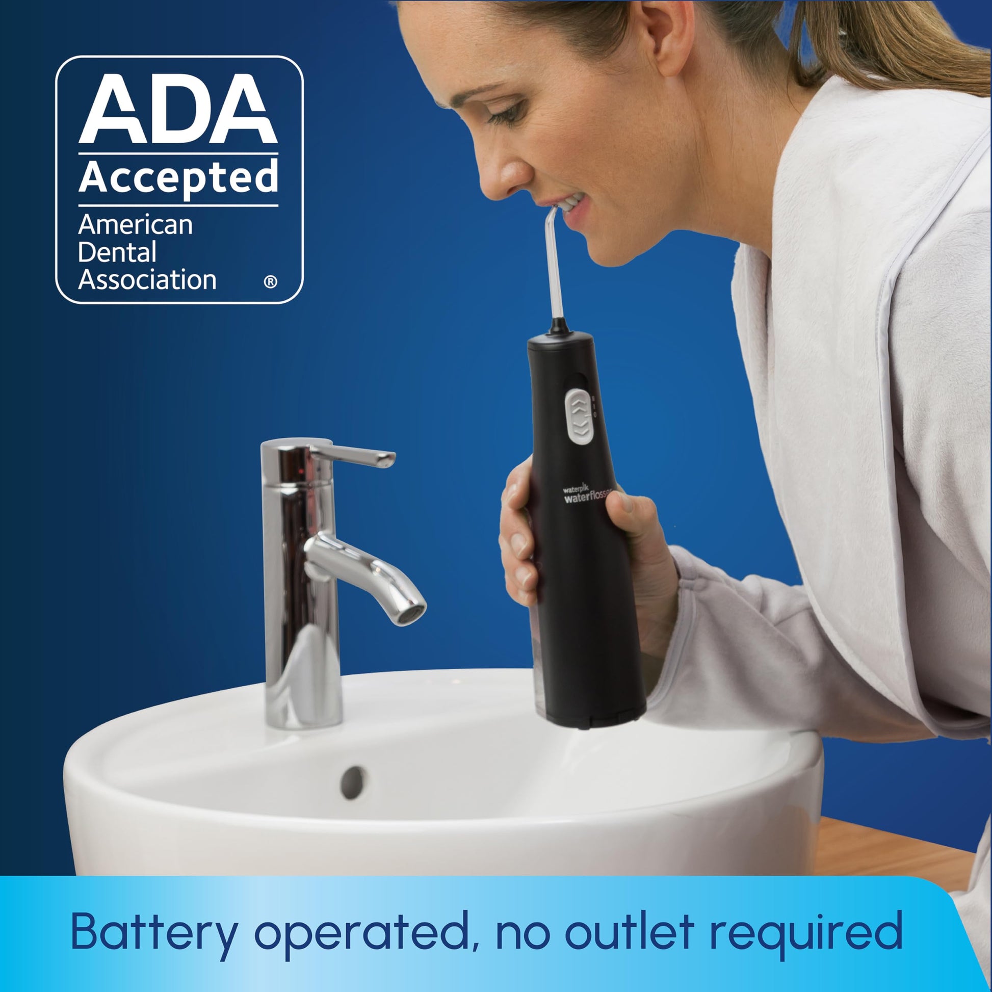 Waterpik Cordless Express Water Flosser, Battery Operated & Portable for Travel & Home, CDA Validated, Waterproof for Shower Use, Black WF-02, Packaging May Vary Waterpik