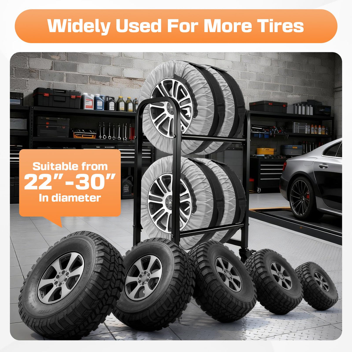 Seasonal Tire Storage Bags, Tire Covers for Storage Set of 4 with Portable Handle for Easy Lift and Carry, 600D Waterproof Winter Tire Totes, Adjustable Design Fits Diameter in 22 to 30 inch-GREY 🍁 All In One Marketplace Canada