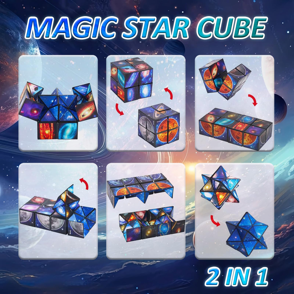 Sweethome Star Cube Magic Cube, 2 in 1 Magic Cube Infinity Cube Creative Decompression Cube for Kids Adults - Birthday Christmas Children's Day Gifts 🍁 All In One Marketplace Canada