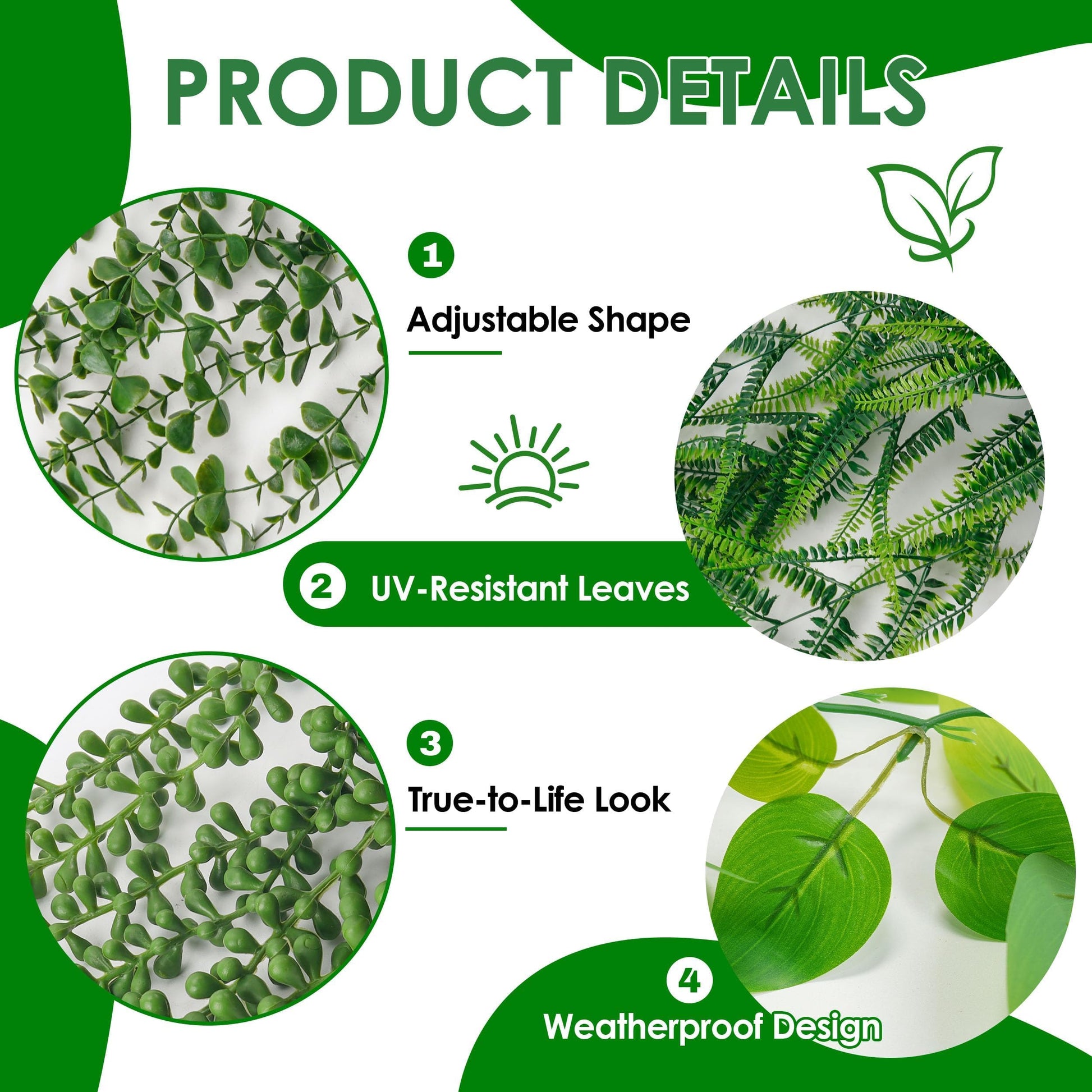 Der Rose 4Pcs Fake Plants, Artificial Plants Fake Hanging Plants for Boho Home Bathroom Bedroom Living Room Office Wall Shelf Decor Indoor Outdoor - Available at All In One Marketplace Canada