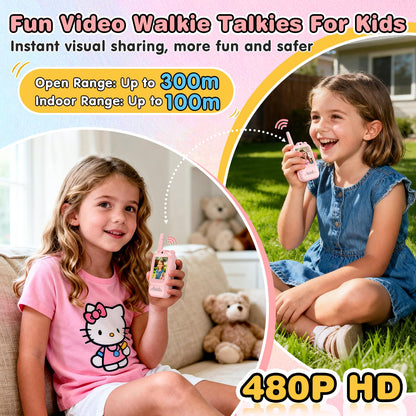 Video Walkie Talkies for Kids, 2 Pack Facetime Walkie Talkies with HD Camera & Voice Changer for Boys Girls for Family Games, Indoor, Outside, Hiking Christmas Birthday Toys Gift Ages 3-12 (Pink) 🍁 All In One Marketplace Canada