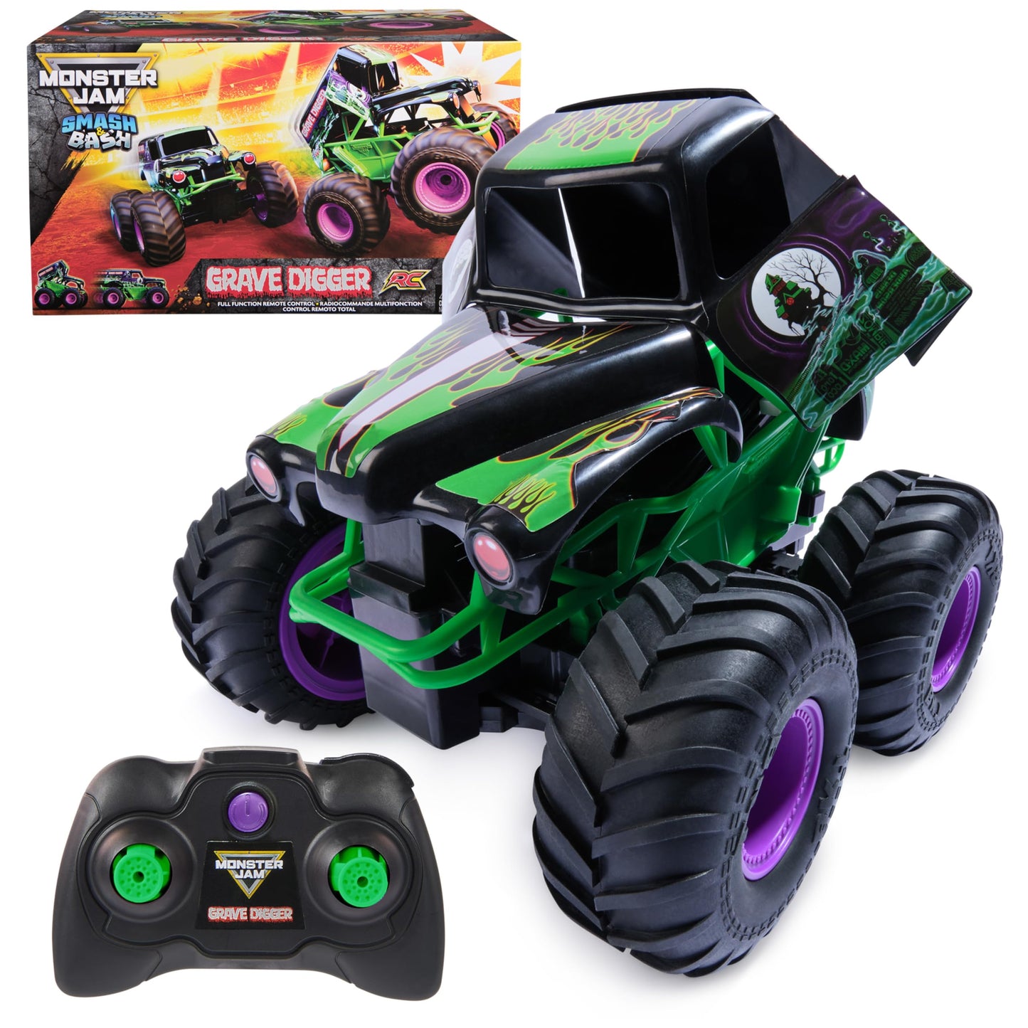 Monster Jam Smash & Bash Grave Digger RC Truck 1:15 Scale Vehicle Monster Jam