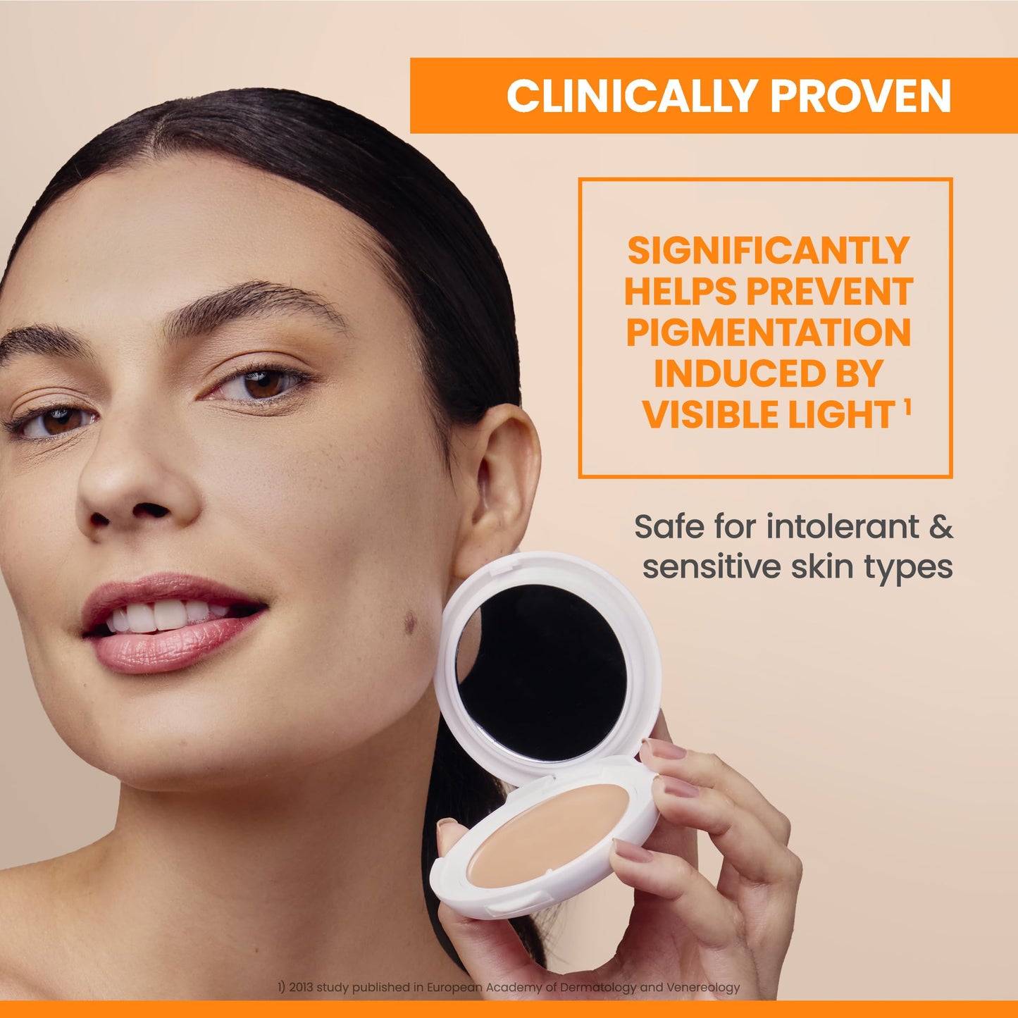 Eau Thermale Avène High Protection Beige Tinted Compact, Broad Spectrum SPF 50+, UVA/UVB Blue Light Protection, Water Resistant, Non-Greasy, 10 g - Available at All In One Marketplace Canada