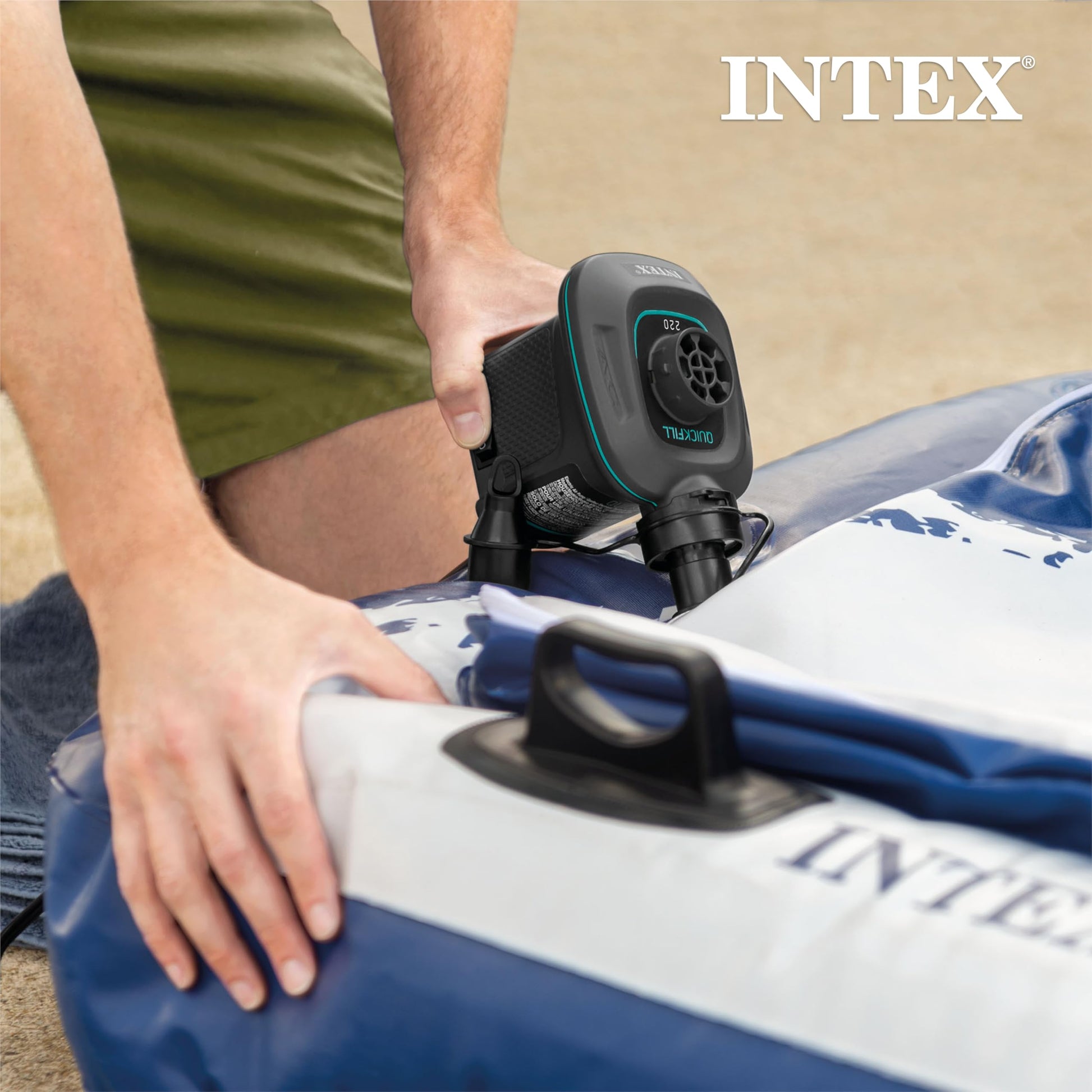 Intex Quick-Fill Ac Electric Air Pump, 110-120V, Max. Air Flow 21.2Cfm, Black Intex