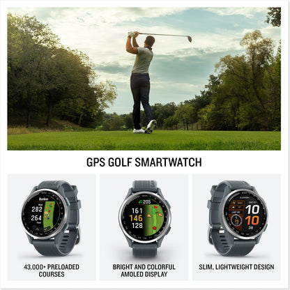 Garmin Approach S44, Essential Golf GPS Smartwatch, AMOLED Display, On-Course Features, Silver Aluminum Bezel with Twilight Silicone Band 🍁 All In One Marketplace Canada
