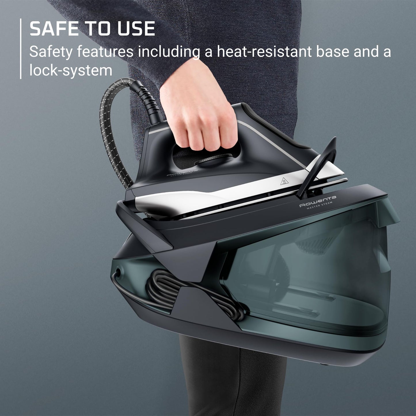 Rowenta Iron Steamer for Clothes Master Steam Station, Professional Steam Iron for Clothes with Stainless Steel Soleplate, 57 Oz, 400 Microsteam Holes, Built-In Pump, 1750 Watts, Black/Green, VR8338 🍁 All In One Marketplace Canada Rowenta