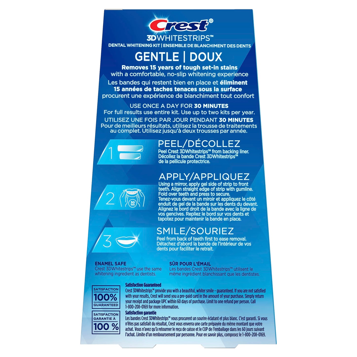 Crest 3D Whitestrips Gentle At-home Teeth Whitening Kit, 14 Treatments, Gently Removes 15 Years of Stains