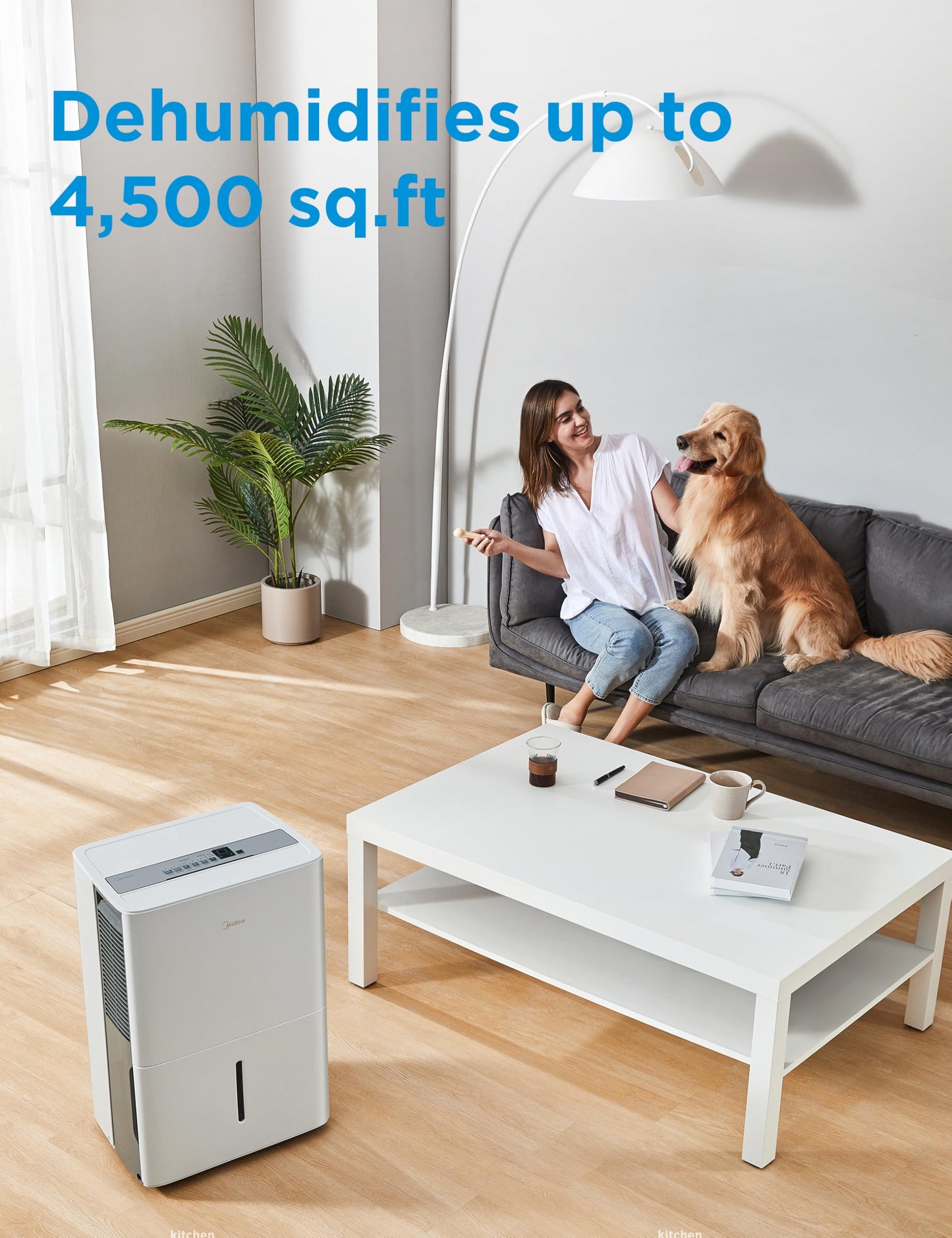 Midea Energy Star Certified Dehumidifier for Basement, WiFi, 50 Pint DOE
