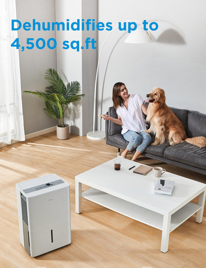 Midea Energy Star Certified Dehumidifier for Basement, WiFi, 50 Pint DOE