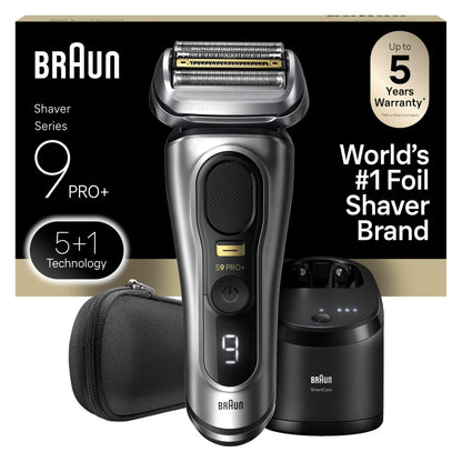 Braun Shavers for Men, Trimmer, Electric Foil Razor, Series 9 Pro+ Shaver, Precision Long Hair Trimmer, Wet & Dry with SmartCare Center, 9567cc, Silver - Available at All In One Marketplace Canada