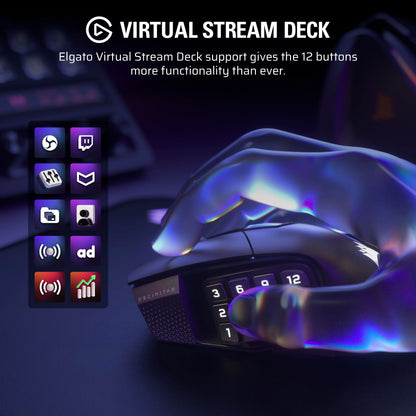 CORSAIR Scimitar Elite Wireless SE MMO PC Gaming Mouse – 33,000 DPI, 16 Programmable Buttons, Key Slider, Elgato Virtual Stream Deck, 1,000Hz Polling, Up to 150-Hour Battery – Gunmetal 🍁 All In One Marketplace Canada