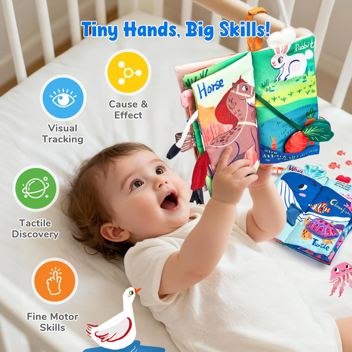 JoyCat Baby Toys 0-6 Months, 2PCS Crinkle Books for Babies 🍁 All In One Marketplace Canada