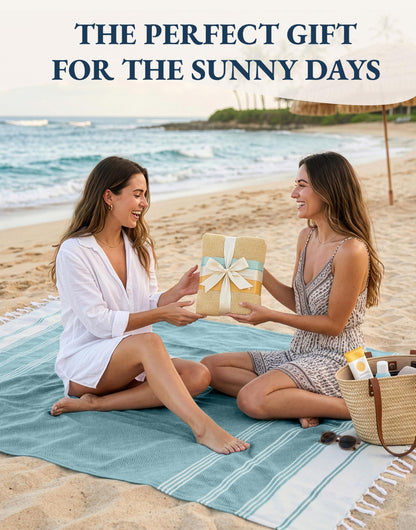 Lane Linen Turkish Beach Towels Set of 6, Oversized Beach Towel, Lightweight Beach Essentials for Women, Large Pool Towel, Absorbent & Quick Dry, Sand Free Beach Towel, 39"x71" - Tropical Breeze