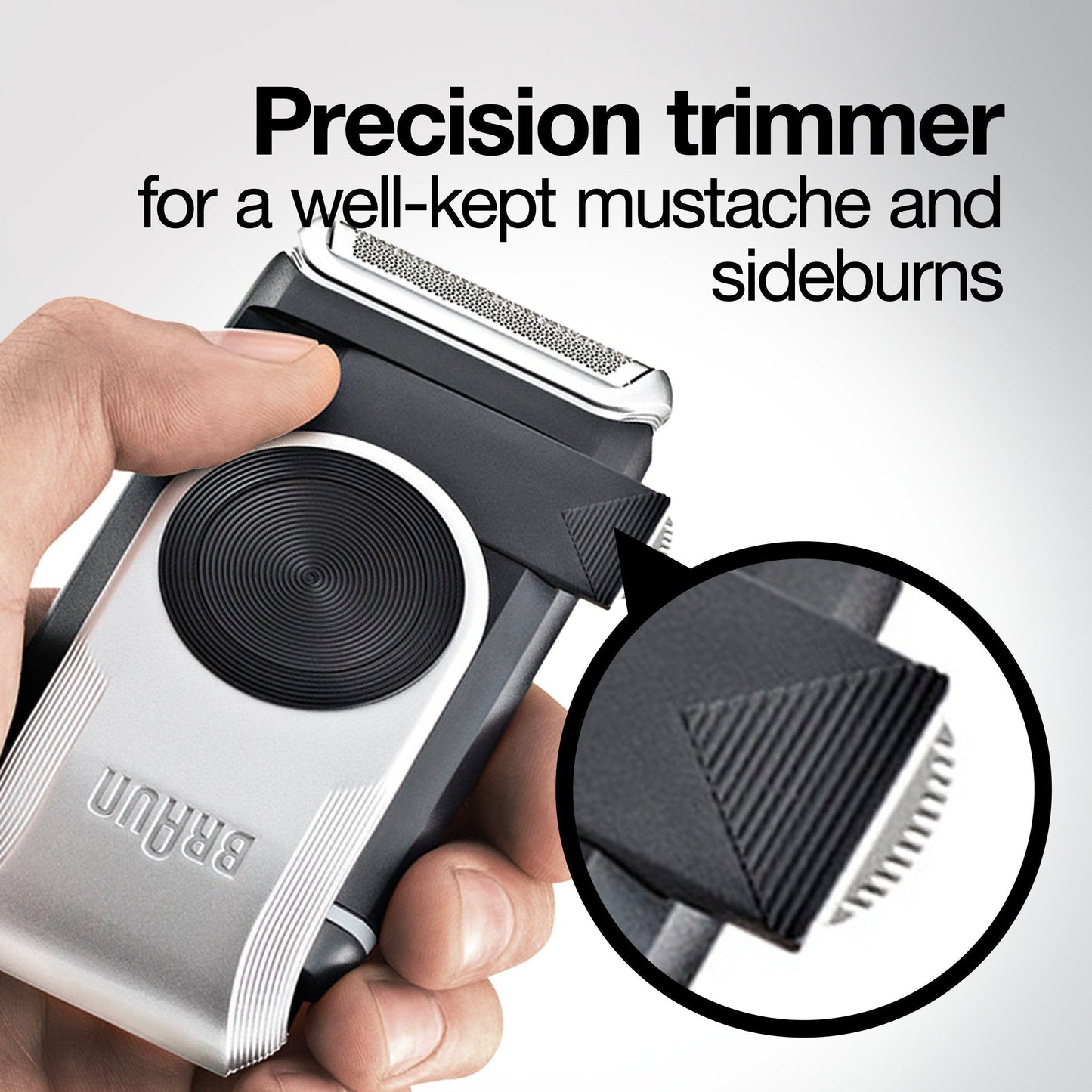 Braun M90 Mobile Shaver for Precision Trimming, Great for Travel, Black/Silver - Available at All In One Marketplace Canada